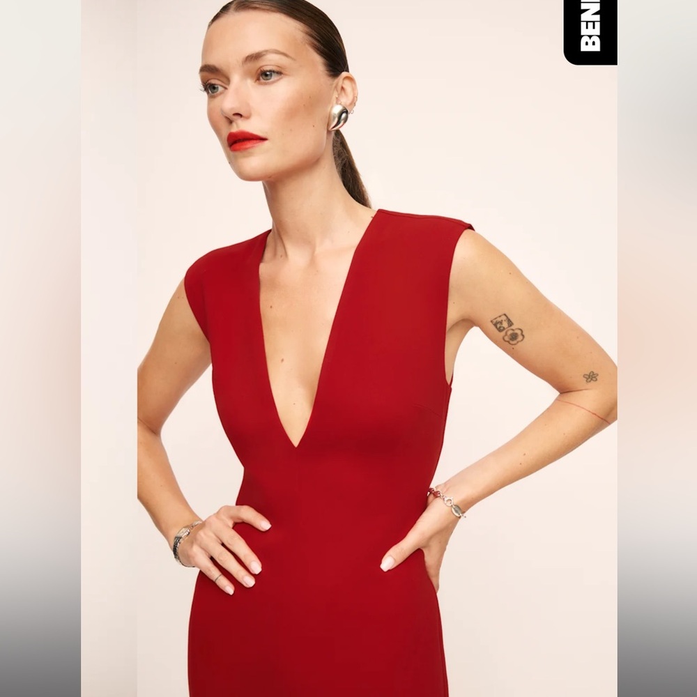 Reformation Cori Red Maxi Dress with Side Slit - Picture 3 of 3